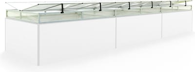 Moestuinbak opzetstuk van aluminium en polycarbonaat Tuinkas plantenbak voor tuin, balkon, met dakvenster kleppen, UV en weerbestendig, 150 x 579 cm