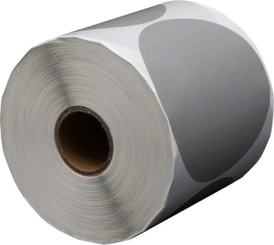 500 Etiketten Rond Zilver 80 mm op Rol - Sluitzegel - Markeringspunten - Blanco ronde stickers - DULA