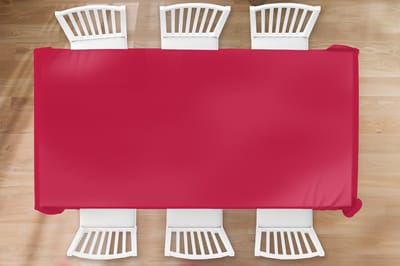 Tafelkleed - Tafellaken - 260x130 cm - Rood - Effen kleur - Binnen en Buiten