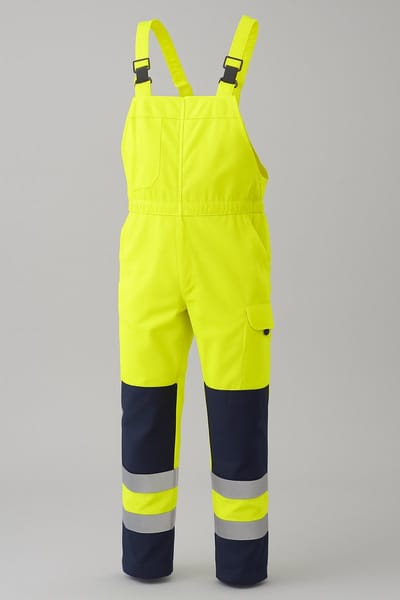 Sioen High Visibility Werkoverall met Bretels - Geel/Marineblauw - Maat: L