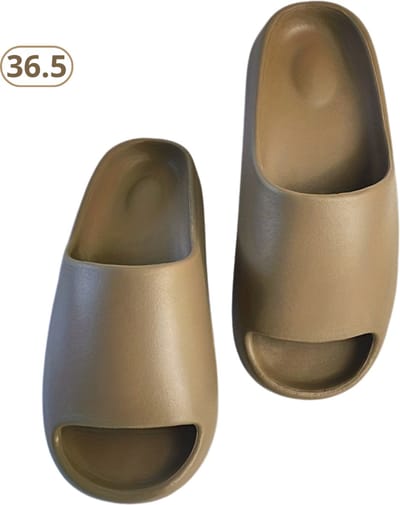 Nivard Comfortabele Slippers - Badslippers - Teenslippers - Anti-Slip Slides - Flip Flops - Stevig Voetbed - Bruin - Maat 36.5