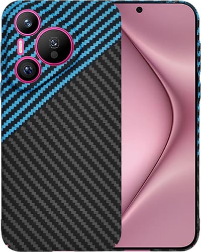 Hoesje geschikt voor Huawei Pura 70 - Techsuit Carbonite FiberShell Carbon Back Cover - Blauw/Zwart