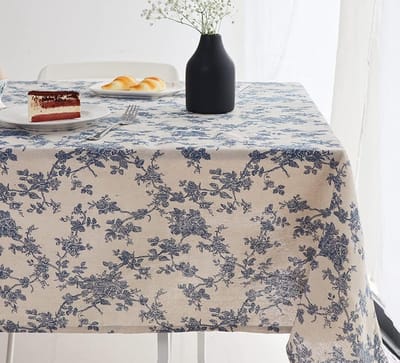 Famanu - Linnen tafelkleed met landelijke print, ideaal voor picknicks en buitendecoratie
