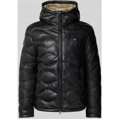Leren jack met labelpatch, model 'DROHAN'