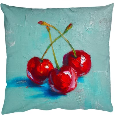 Sierkussens - Kussentjes Woonkamer - 50x50 cm - Kersen - Rood - Drie - Geverfd