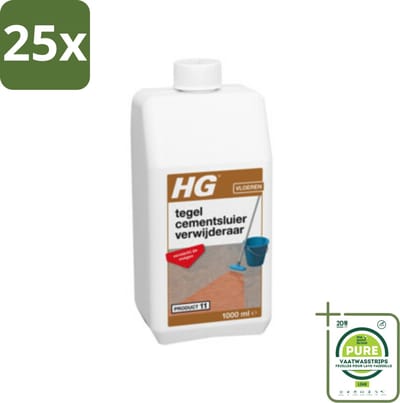 25 x HG Cementsluier Verwijderaar Extra 1 liter - Grootverpakking - Cementsluier Verwijderen - Tegelreiniger - Voegversterker - Tegelonderhoud - Granietreiniger