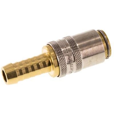 Messing DN 6 Tempereerkoppeling Snelkoppeling 9 mm Slangpilaar