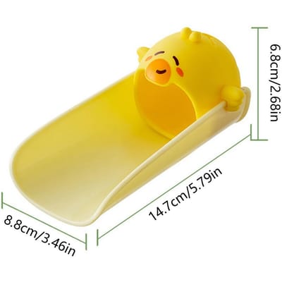 Rallonge de robinet en silicone en forme d'animal pour enfant, accessoire d'aide au lavage des mains, pour la cuisine, la salle de bain, la maternelle jaune