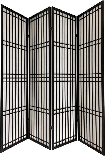 Fine Asianliving Japans Kamerscherm Shoji B180xH180cm Scheidingswand Zwart - Tokyo