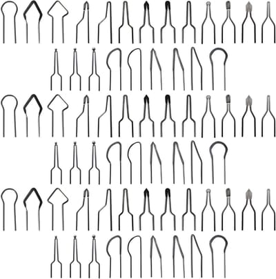 Pyrografie Penpuntenset - Houtbrand Tips - Hout en Leer - 69 Diverse Tips - 3.2 cm - Zilver