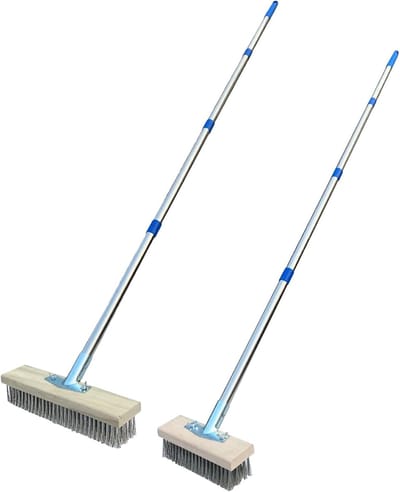 Buiten Schrobber - Terras Reiniger - Tuin Onderhoud - Verstelbare Lengte - 165 cm Lengte