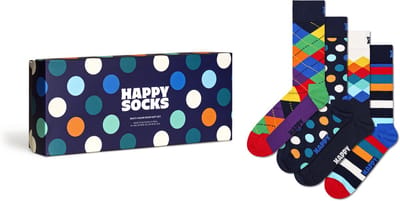 Happy Socks 4paar sokken - Heren & Dames - Maat 36-40 - Klassieke stippen & strepen