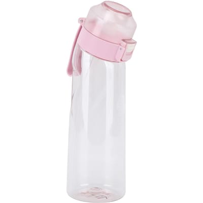 Geur Waterfles 650ml Opklapdeksel Transparant Draagbaar Buitensport Geur Waterbeker met L(for 6.5-9kg) transparant roze kleur