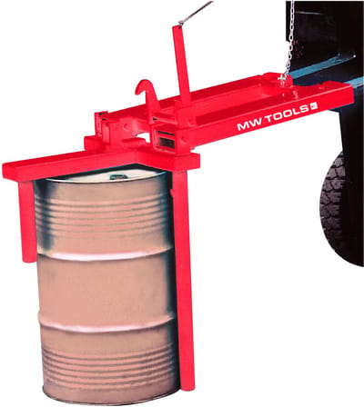Vatengrijper en -kantelaar vorkheftruck liggende vaten 220l 400kg MW Tools VTGR400