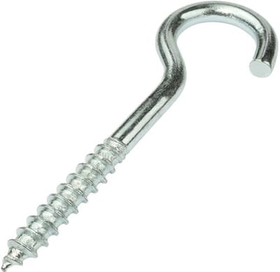 Dailygoods- Oogschroeven Set van 25 - Haakdiameter Ø6mm - Lengte 50mm - Galvaniseerd Staal - Zilverkleurig - Gewicht 13.5g - Haakjes