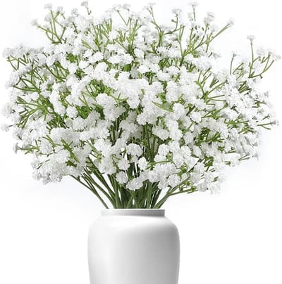 SnelShoppen - 6Pcs Kunstmatige Gypsophila Witte Nepbloemen - Mini Baby's Breath Voor Bruiloft, Thuis, DIY Boeket, Feestdecoratie - Premium PU en Eco-v