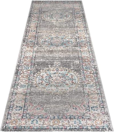 the carpet Palma - Indoor & Outdoor vloerkleed, weerbestendig & onderhoudsvriendelijk, grijs met oosters patroon, 80 x 300 cm