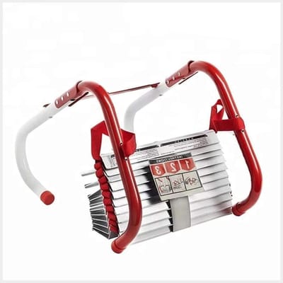 Noodhulp Ladder - Reddingsladder Evacuatie - Veilig Ontsnappen - Vlamvertragend Aluminium - 7.5 Meter - Zilver