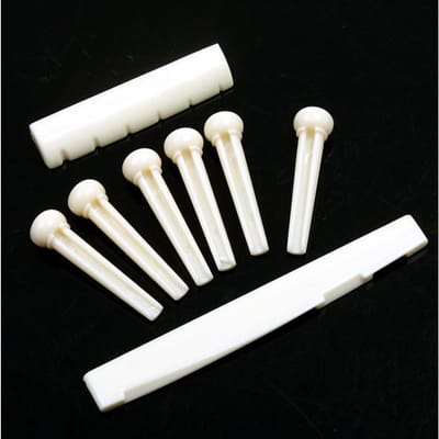 Un ensemble de broches de pont en os de guitare Folk, écrou de selle