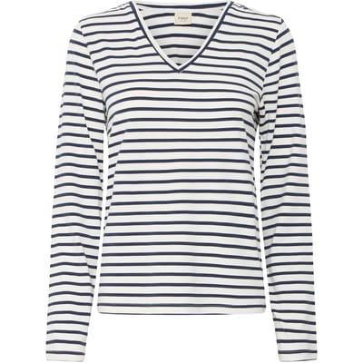 Dames T-shirt met V-hals en lange mouwen fransa Frclea