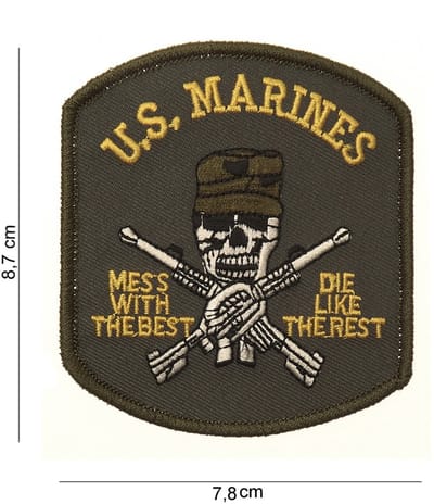 Embleem stof US marines doodskop