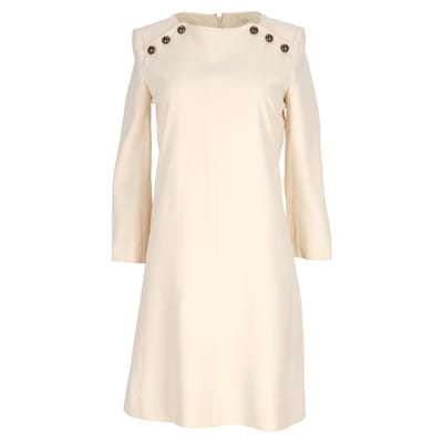 Chloé jurk met knoopdetails in beige acetaat