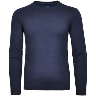 Ragman Trui Supersoft Knit Pullover Knitted Elbow Patches Marine / male