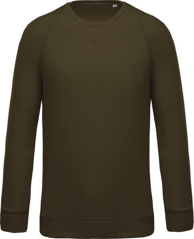 Kariban Heren Organische Raglan Sweatshirt (Mosgroen)