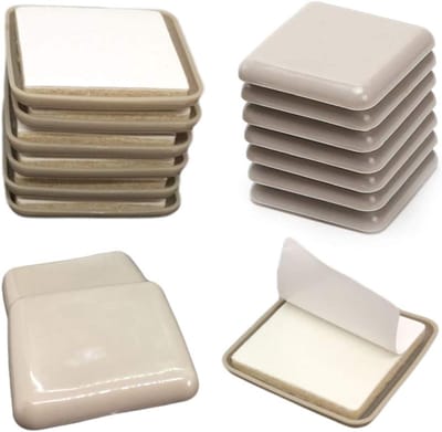 Meubels Sliders - Vloerbeschermers - Meubels Verplaatsen - Zelfklevend HDPE - 50mm Vierkant - Beige