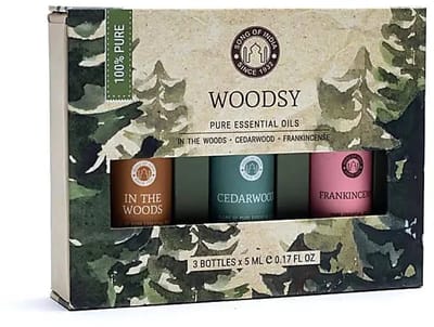 Etherische olie -Aromatherapie- Set Woodsy - Olie - Diffuser - Spiritueel - Cadeau - Geuren - Vrouw / Man - Woonkamer - Verjaardag