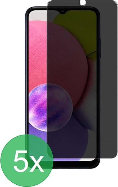 Screenprotector Geschikt voor: Samsung Galaxy A03s Privacy Full 5x - screen protector - volledige glas - bescherming - beschermglas - Anti Spy - ZT Accessoires