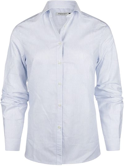 Steppin' Out Blouse Bibi Oxford Streep Dames Lichtblauw - Maat XS - Heren