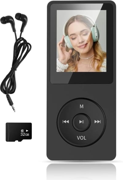 Digitale Muziekspeler - MP3 speler - Draadloos Muziek Luisteren - Ingebouwde HD Luidspreker - 32 GB - Zwart