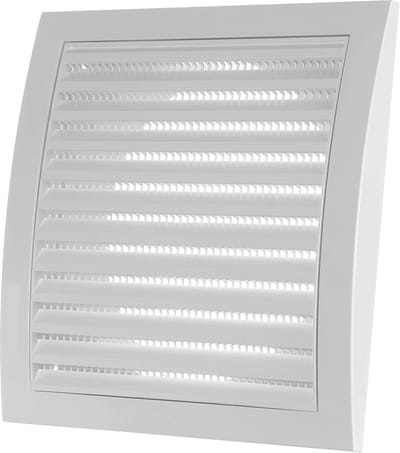Ventilatierooster Kunststof - Afsluitrooster Buis - Ventilatie Ruimtes - Insectenbescherming Geïntegreerd - 190 x 190 mm - Wit
