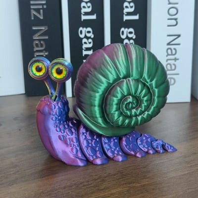 1/6cm/10cm 3D Geprint Slak Figuur Gearticuleerd Dier Model Bureaublad Decoratie Grappig Poppetje Speelgoed Cadeau voor Kinderen 10cm lichtgrijze kleur