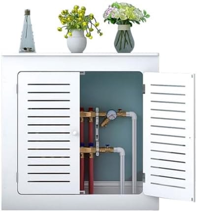 Radiatorafdekking met Opbergplank - Verwarmingskast Plank - Verwarming Verbergen - Houten Kunststof Paneel - 60 x 70 x 15 cm