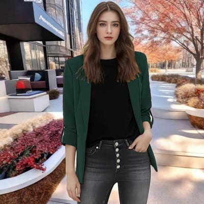 Lente en Herfst Casual Damespak Cardigan Jas Professionele Formele Kleding 3XL black