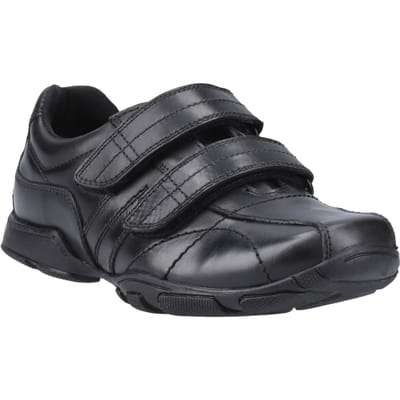 Hush Puppies Vance Leer Jongens Zwarte Loafers