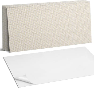 Coloray Plaktegels - Visgraatpatroon Wandtegel Zelfklevend - 60 cm x 30 cm - Beige Plaktegels - 6 stuks - Rechthoek PVC Tegels - Plaktegels Keuken - Zelfklevende Vloertegels Badkamer - Vinyl Tegels Zelfklevend - Zelfklevende Wandtegels