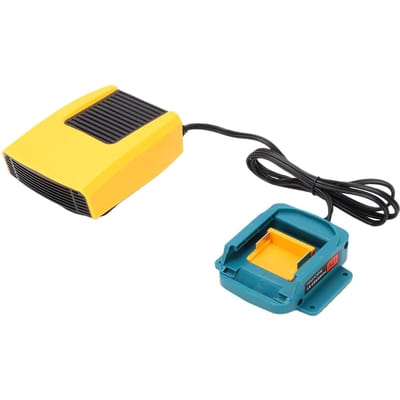 Chauffage d'appoint portable sans fil pour petits espaces Compatible avec la batterie lithium-ion Makita 18V BL1850 200W Chauffage efficace Réglable yellow