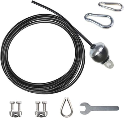 SnelShoppen - Fitness Steel Cable 5m - Verstelbare Gym Stalen Kabel voor Thuis Gym Pulley Systeem - 150 kg Capaciteit - Duurzaam RVS met PU Coating