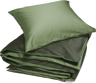 Yumeko dekbedovertrek katoensatijn dubbelzijdig olive 140x220 + 1/60x70 - Bio, eco & fairtrade