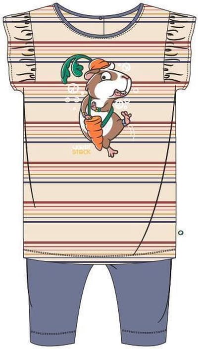 Woody pyjama baby meisjes - multicolor gestreept - cavia - 211-3-BAB-S/924 - maat 62