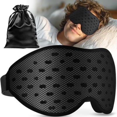 Ademend Slaapmasker 100% Opaak voor Mannen en Vrouwen - 3D Ultra Licht en Comfortabel met Opbergtas voor Reizen en Vliegtuig, Ideaal voor een Rustige Nacht