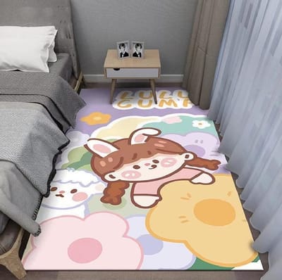 Nouveau mignon dessin animé lit couverture chambre baie vitrée étude complet tapis bébé rampant tapis cristal velours tapis 80*120cm