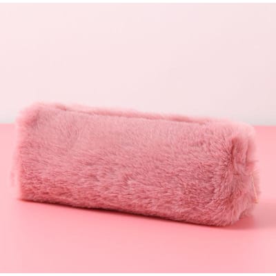 1 Pièce Mignon Dessin Animé Kawaii Peluche Portable Trousse à Stylo Crayon Sac Fournitures de Bureau Étui à Papeterie