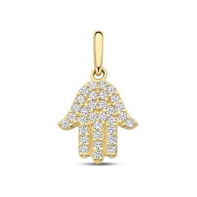 New Bling - 9NBG-0938 - 14K geelgouden hanger – Nazar oog – met zirkonia