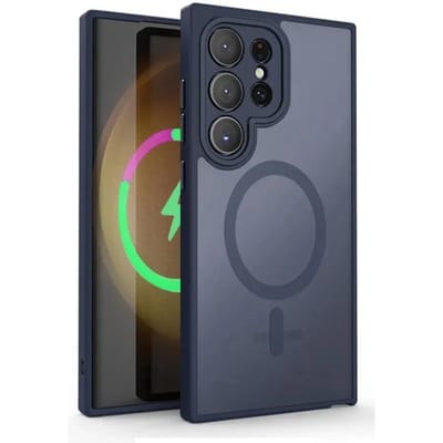 Magnetische Luxe Mat Hoesje Voor Samsung Galaxy S25 S24 S23 S22 Ultra Plus Lens Bescherming Magsafe Draadloos Opladen Schokbestendig Hoes For Galaxy S22 Plus