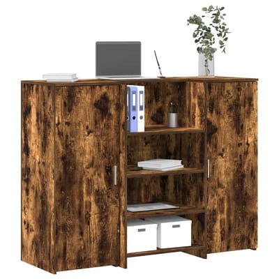 vidaXL - Receptiebalie - 135x50x103,5 - cm - bewerkt - hout - gerookt - eikenkleurig