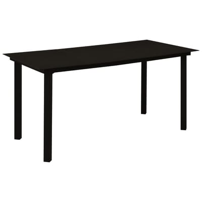 vidaXL - Tuintafel - 150x80x74 - cm - staal - en - glas - zwart